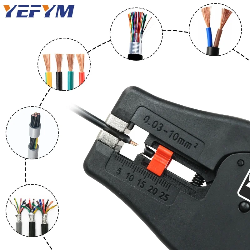 Automatic Wire Stripper and Cutter YE-D10 Pliers,2 in 1 Heavy Duty Tools 0.03-10mm²/32-7AWG Mini Electrical Repair Tools