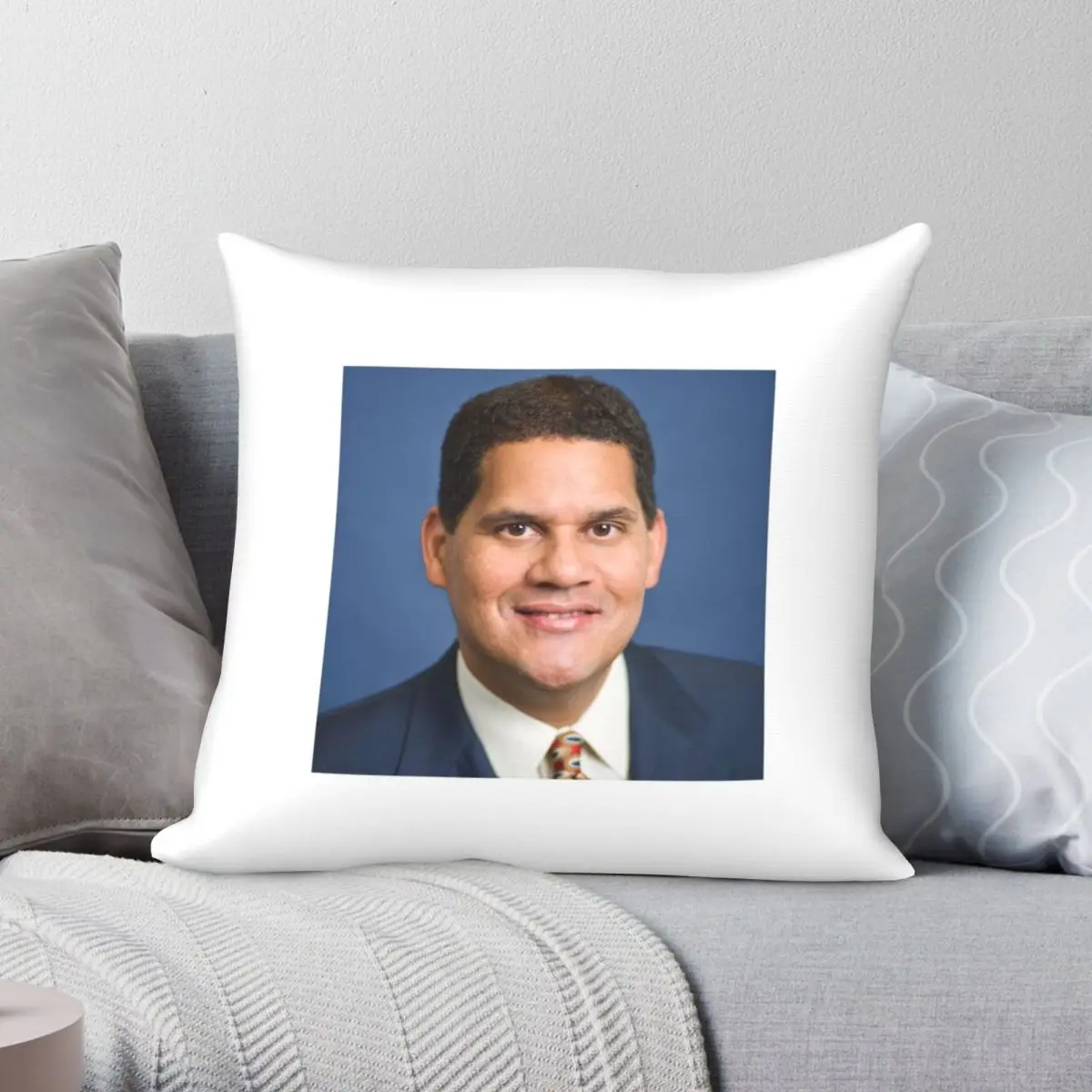 Reggie Fils-Aime Pillowcase Polyester Linen Velvet Pattern Zip Decor Sofa Cushion Cover