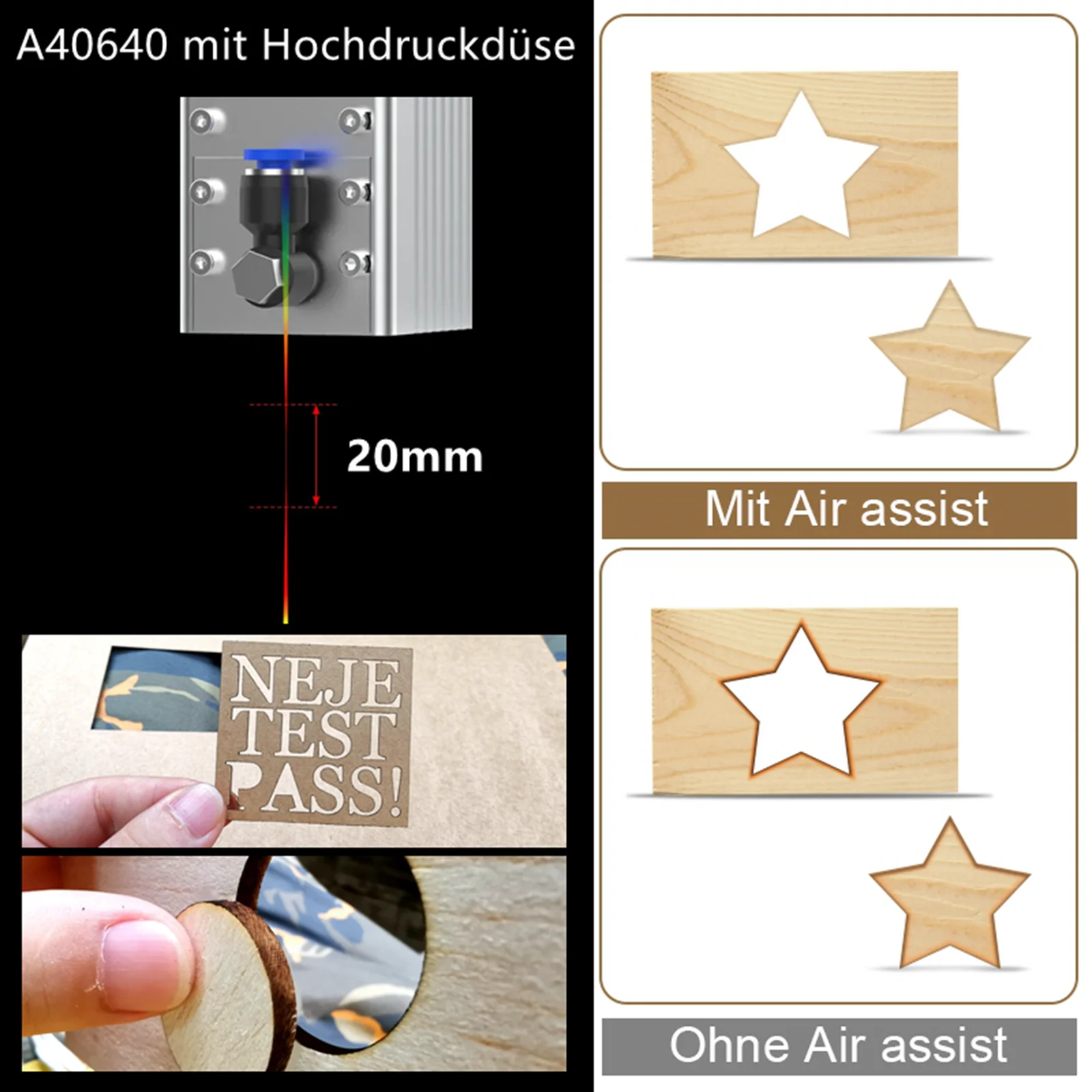 NEJE-compresor de aire de 25W, bomba de asistencia de aire, 54L/min, salida de aire para todas las marcas, máquinas de grabado láser CNC,