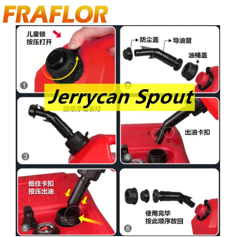 SEAFLO 5L 10L 20L Gas Can Oil Spout & Lids with Sealing Seal Ring for Oil Diesel Drum Jerrycan Oil Petrol Tanks Gasket