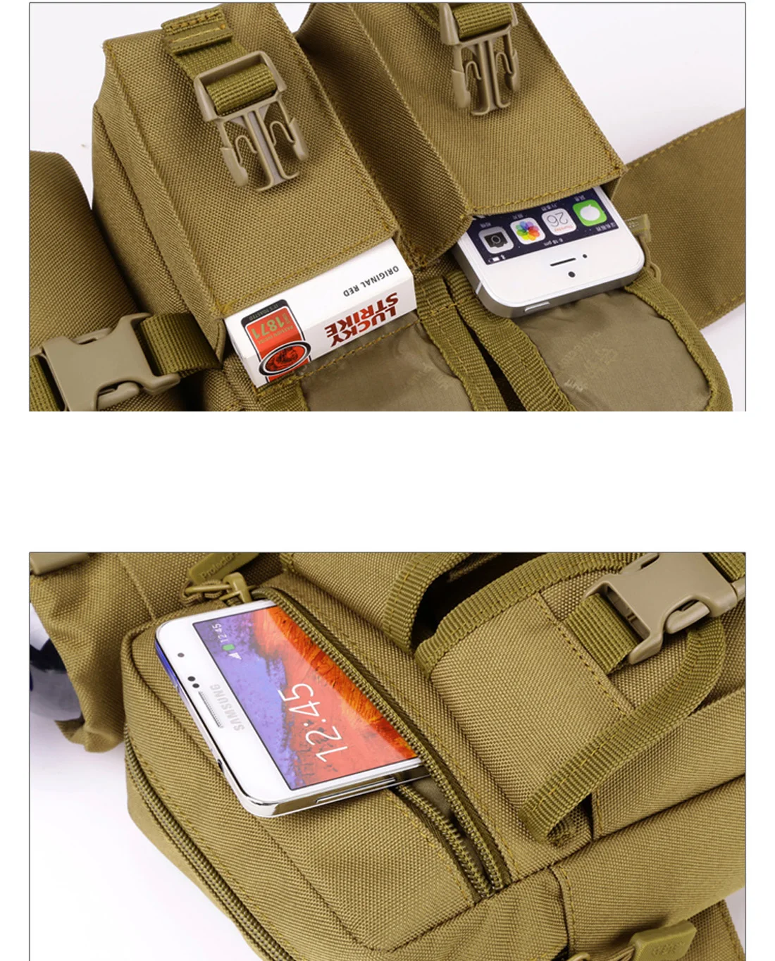Männer Taille Fanny Pack Taschen Taktische Militärische Camping Reise Wandern Wasser Flasche Klettern Outdoor Sport Klettern Bum Hüfte Gürtel Tasche – Detail 27