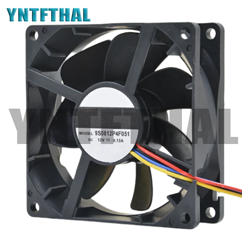 New 8025 8CM 4 Wire  Mute Chassis Fan 9S0812P4F051 12V 0.13A