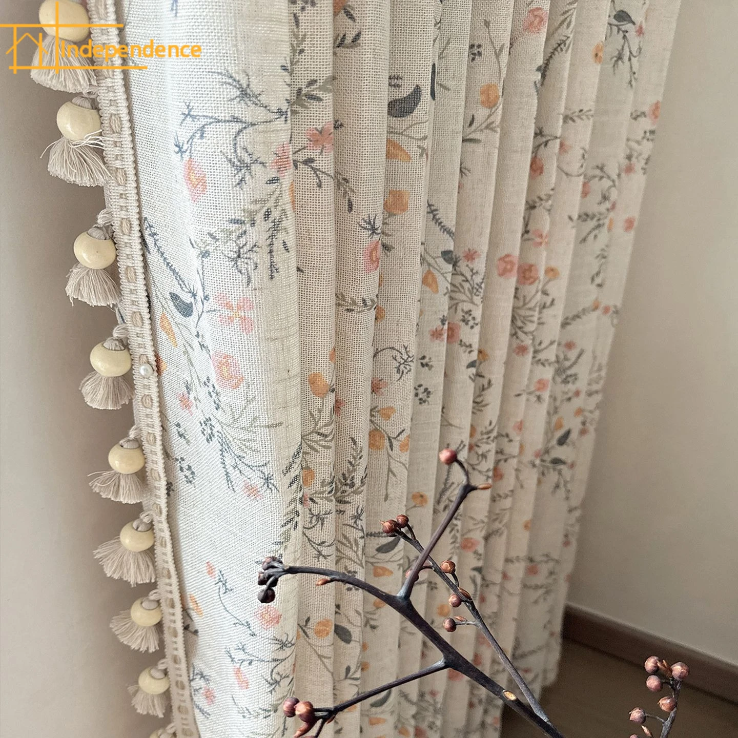 

Vintage Countryside Floral Gauze Lace Curtains Living Room Curtains for Bedroom Curtain Decorative Products Customized