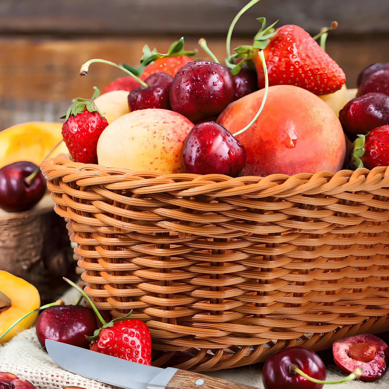 1pcs Woven Bread Basket Natural Storage Organizer For Fruit Snacks Serving Banneton Proofing Basket Fruit Tray Gift Hamper