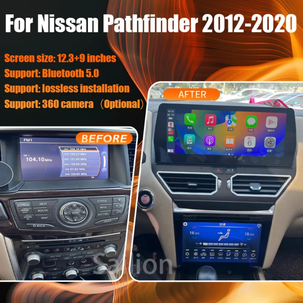 Android 14 Car Radio For Nissan Pathfinder 2012-2020 Tesla Automotive Multimedia Carplay Auto WIFI Bluetooth 4G GPS Stereo 1Din