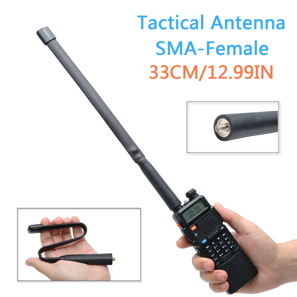 Walkie Talkie CS Antenna tattica SMA-femmina Dual Band ad alto guadagno pieghevole per Baofeng UV-K6 UV-5R BF-888S UV-5RH Quansheng UV-K5