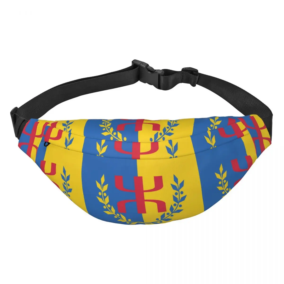 Personalized Kabyle Amazigh Flag Fanny Pack Men Women Fashion Berber Proud Sling Crossbody Waist Bag Traveling Phone Money Pouch