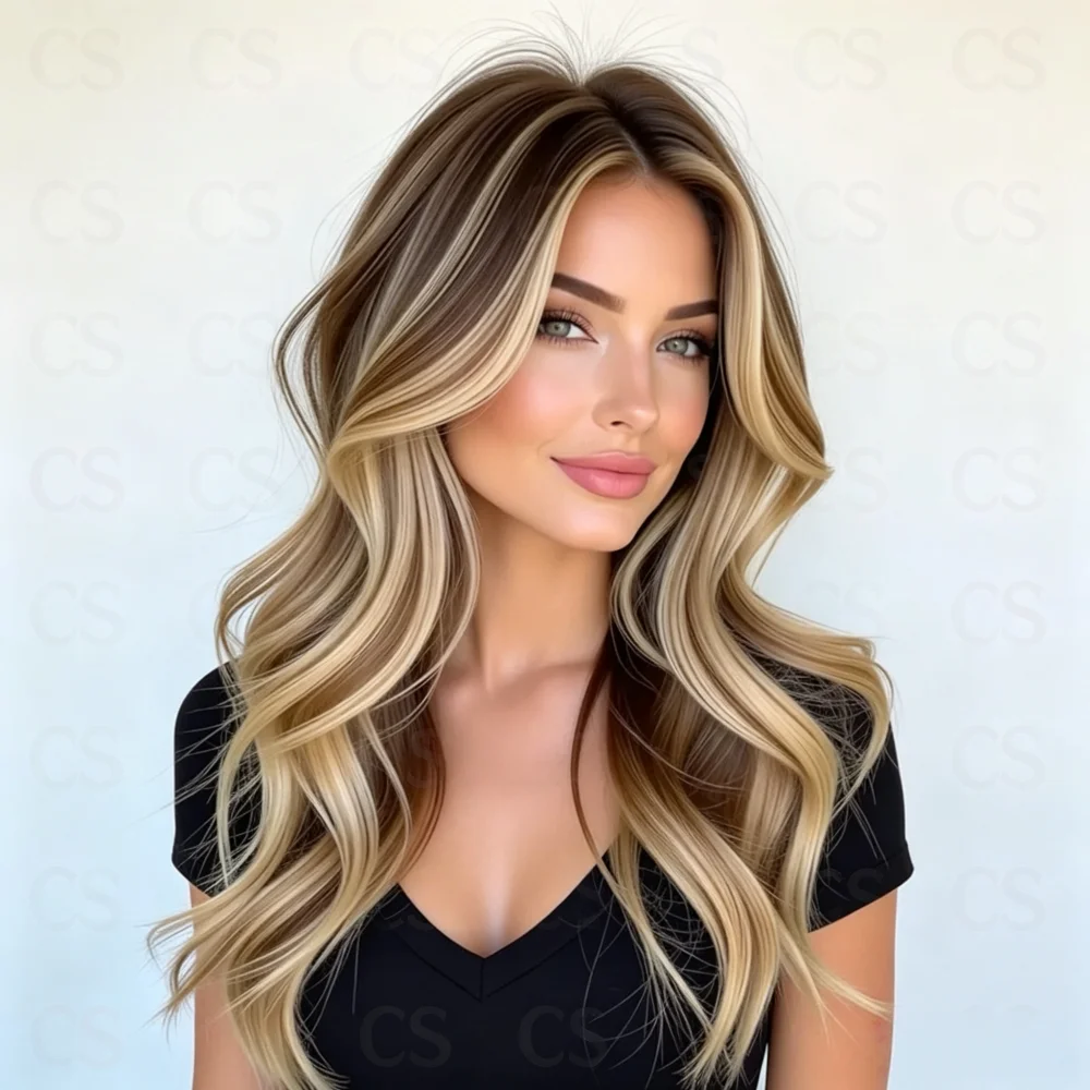 28 Inch Highlight Blonde Wave Natural Long Glueless 5x5 Silk Base Jewish Human Hair Wig with BabyHair HD Lace European Hair Prep