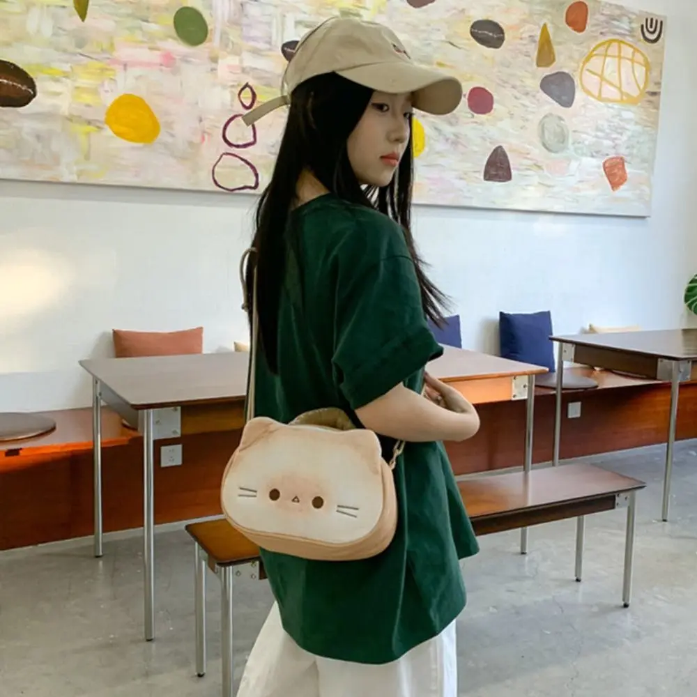 

Zipper Bag Kawaii Biscuit Cat Itabag Cotton Doll Bag Wallet Transparent Pocket Badge Storage Bag Idol Merchandise Storage