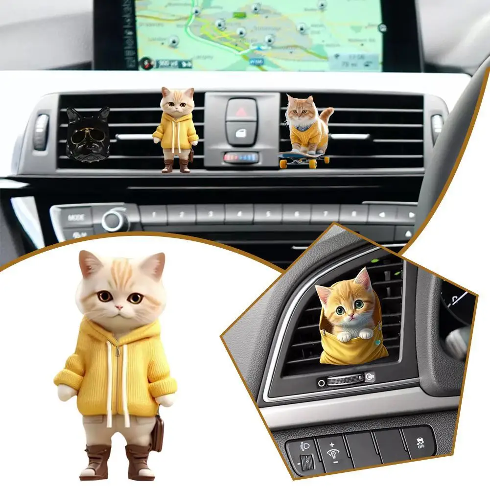 Car Cat Air Outlet Aromatherapy Long-lasting Fresh Elegant Deodorant Automotive Interior Accessories