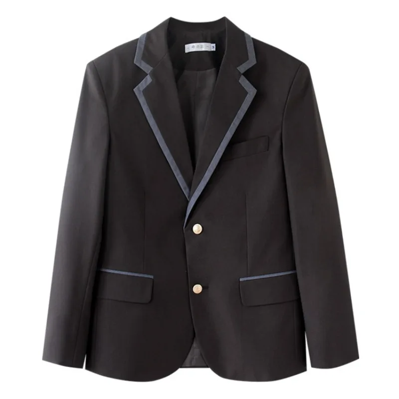 النساء الرجال كوريا البريطانية اليابانية زي مدرسي الزي فتاة صبي أنيمي تأثيري حلي هالوين زر سترة #6