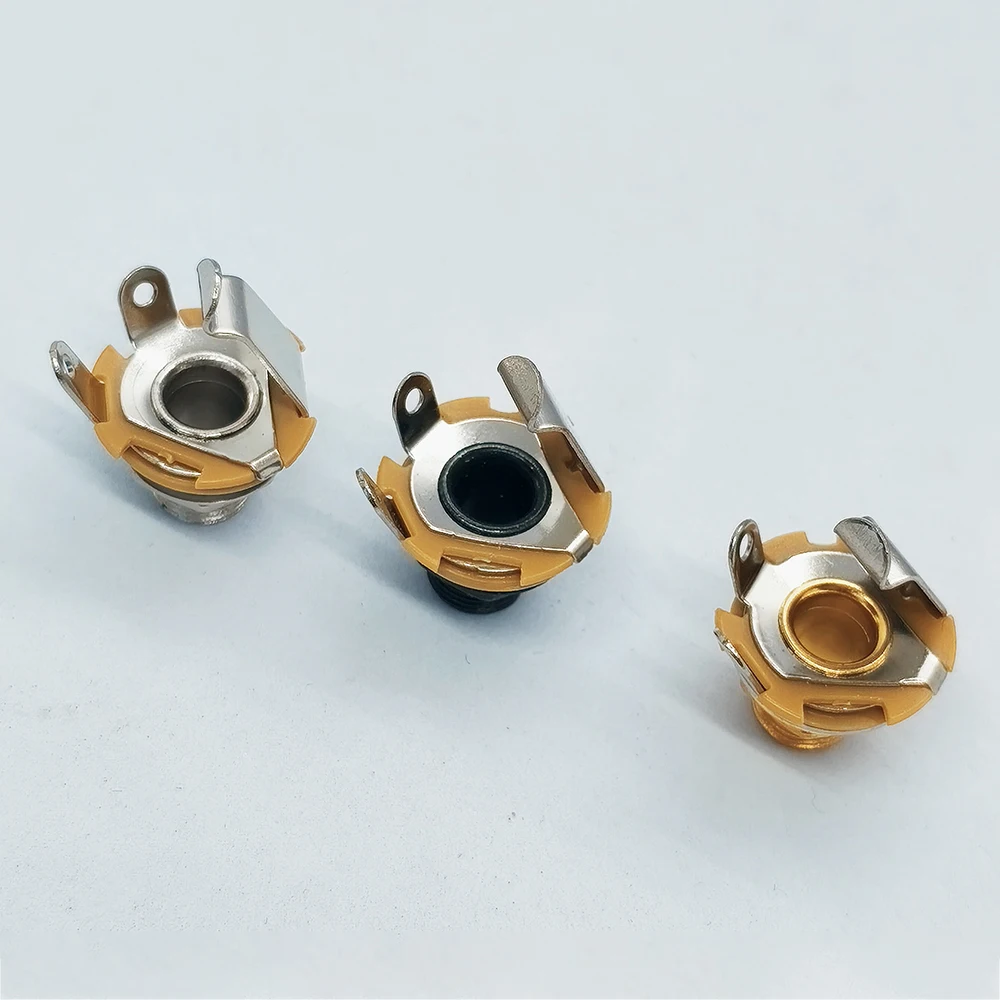 1 Stück 6,35mm 1/4 Zoll Audio-Klinkenstecker Musikinstrument-Zubehör Silber Schwarz Gold Mehrfarbig Optional – Detail 5