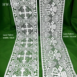 HWARM 10Yard Cross Lace Fabric Needlework DIY Embroidered Women Clothes Table Runner Skirt Curtain Dress Sewing Trim Accessories