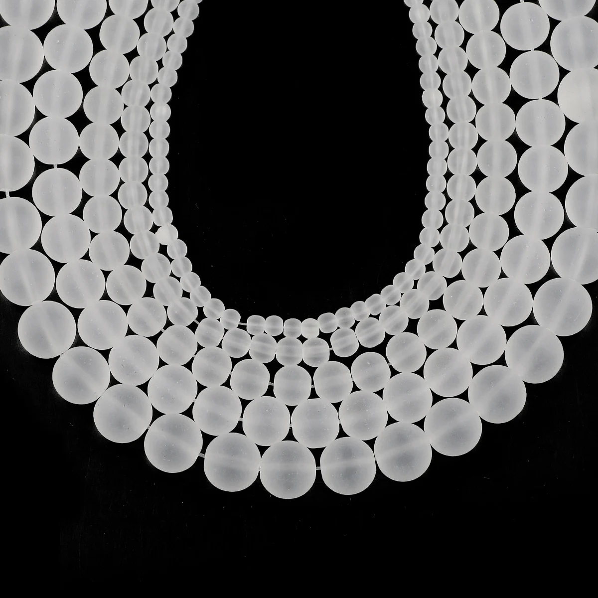 1 Strand White Frosted Glass Beads For Jewelry Making Matte Round Loose Beads DIY Bracelet Necklace Craft Supplies 4/6/8/10/12mm