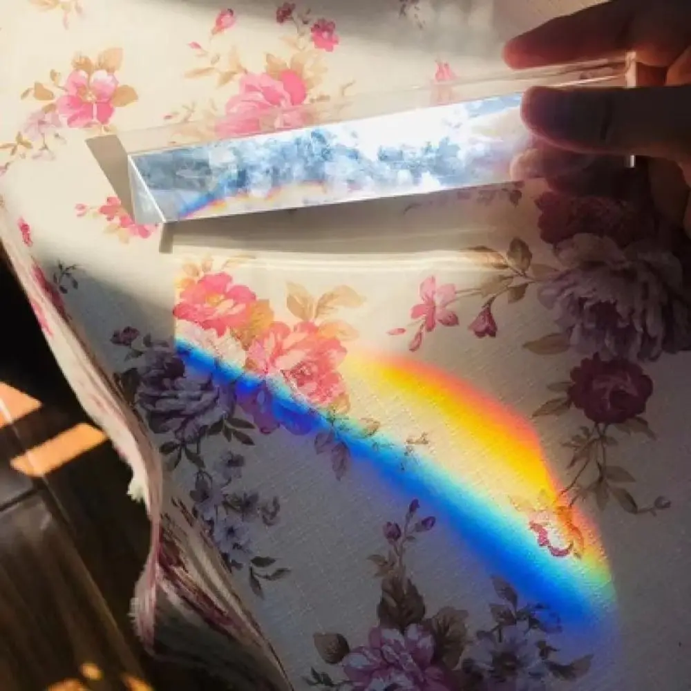 K9 Crystal Triangular Prism Length Size Seven Color Optical Prisms Color Prisms Mirror Rainbow Prisma Children's Learning