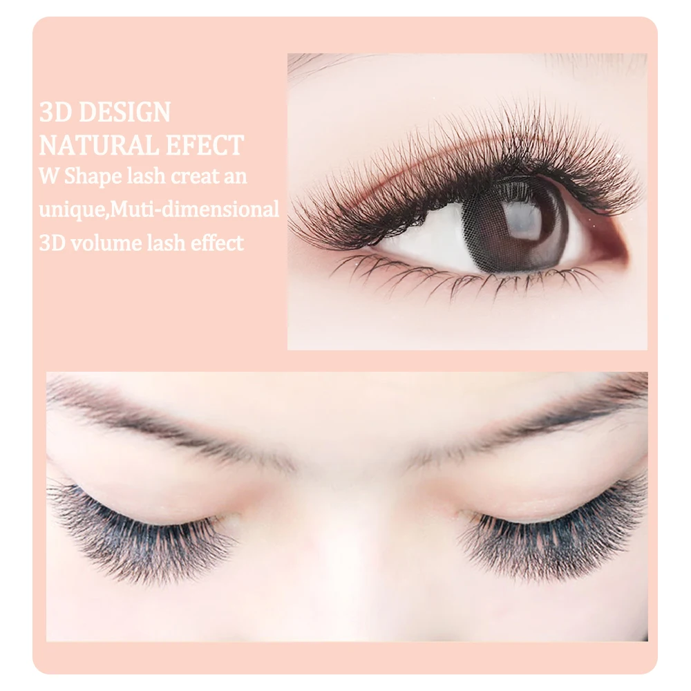 Domi 3D4D5D W Shape Eyelash Extension Clover Bloom Handmade Premade Volume Fans Lashes Natural Soft Mink Individual Lash Makeup