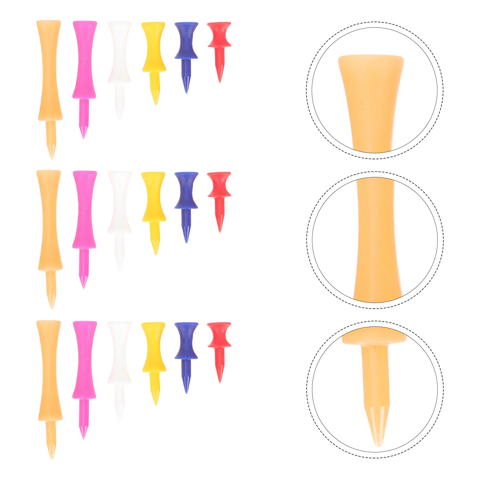 

180Pcs Strong Plastic Golf Tees Easy Use Indoor Outdoor Practice Accessories Enhances Performance Limits Club Resistance