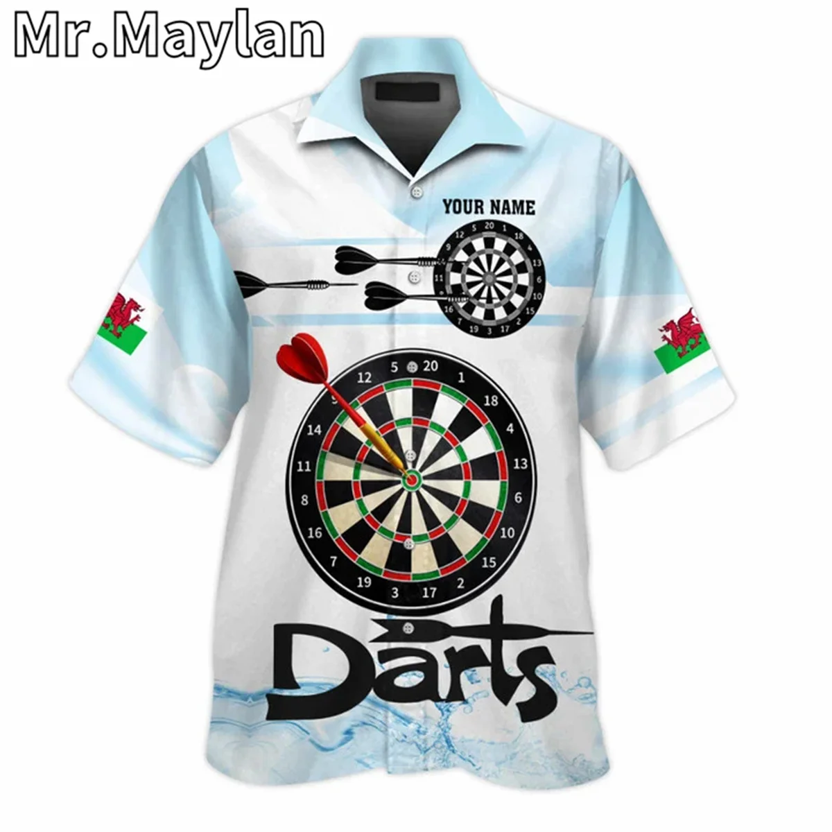 LOVE DARTS 3D Printed Shirt Hawaii Shirt Men Summer Short Sleeve Shirt Men Shirts 2024 Oversized 5XL shirt Chemise Homme Y-055