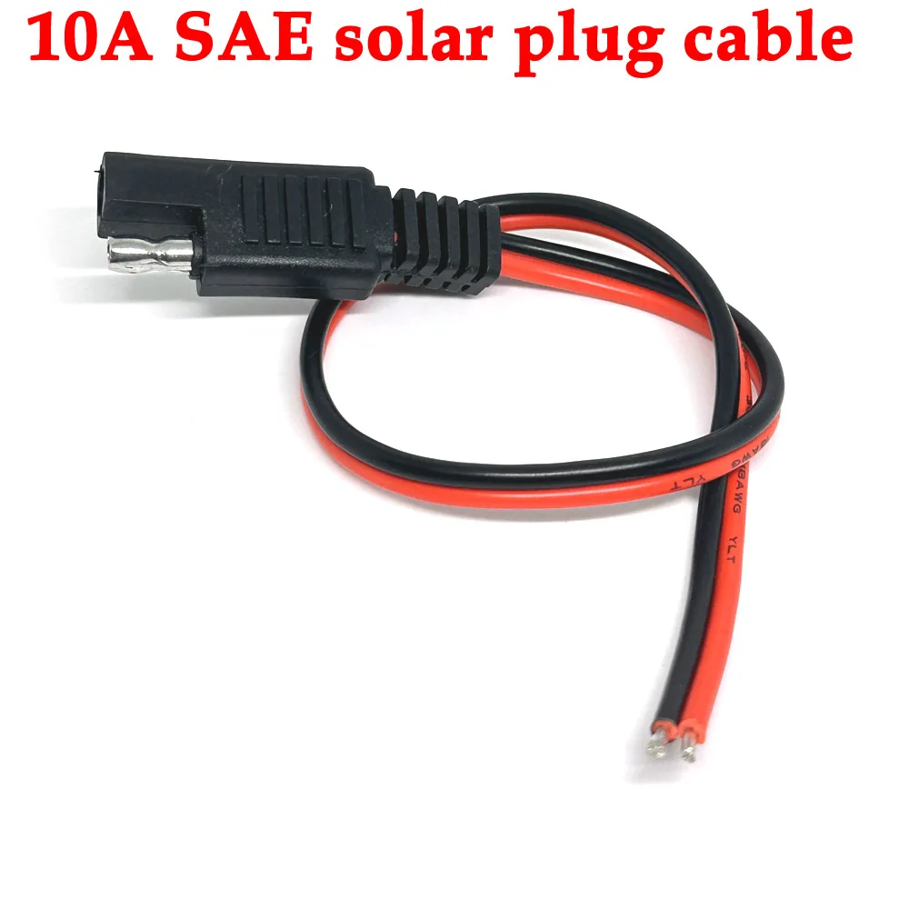 

100Pcs 18AWG SAE Single Ended Extension Cable 10A Inout / Output DC Power Automotive Solar Panel Battery Plug Connect