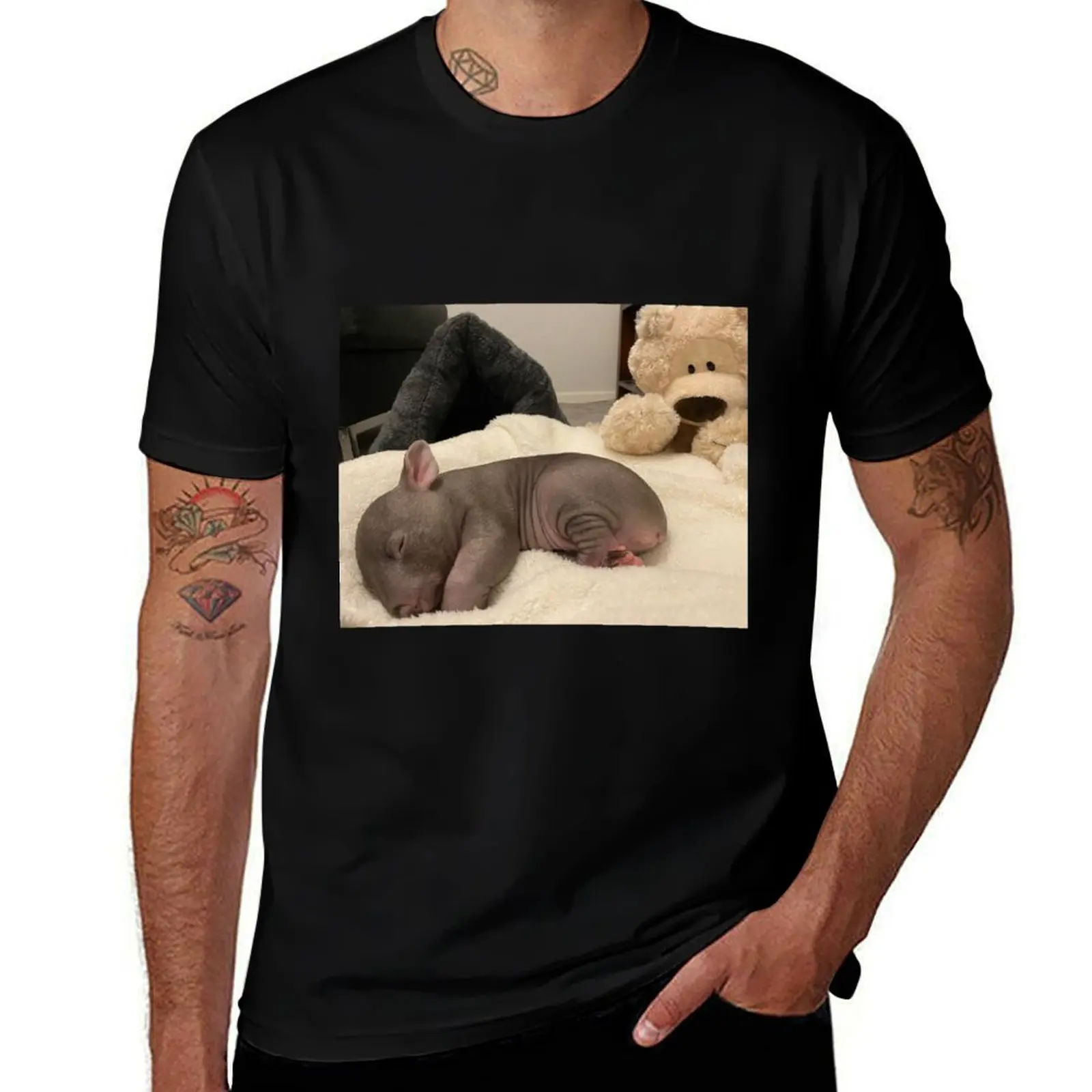 

Elsie the wombat T-Shirt black cotton t-shirt plain for man package t shirt men 100% cotton luxury brand T-Shirt