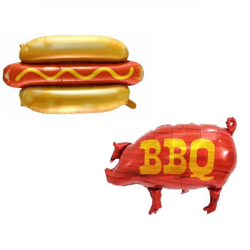 Ballon de Barbecue en plein air d'été, ballon en aluminium de porc, hamburgers, Hot Dogs, ballons sur le thème du Camping