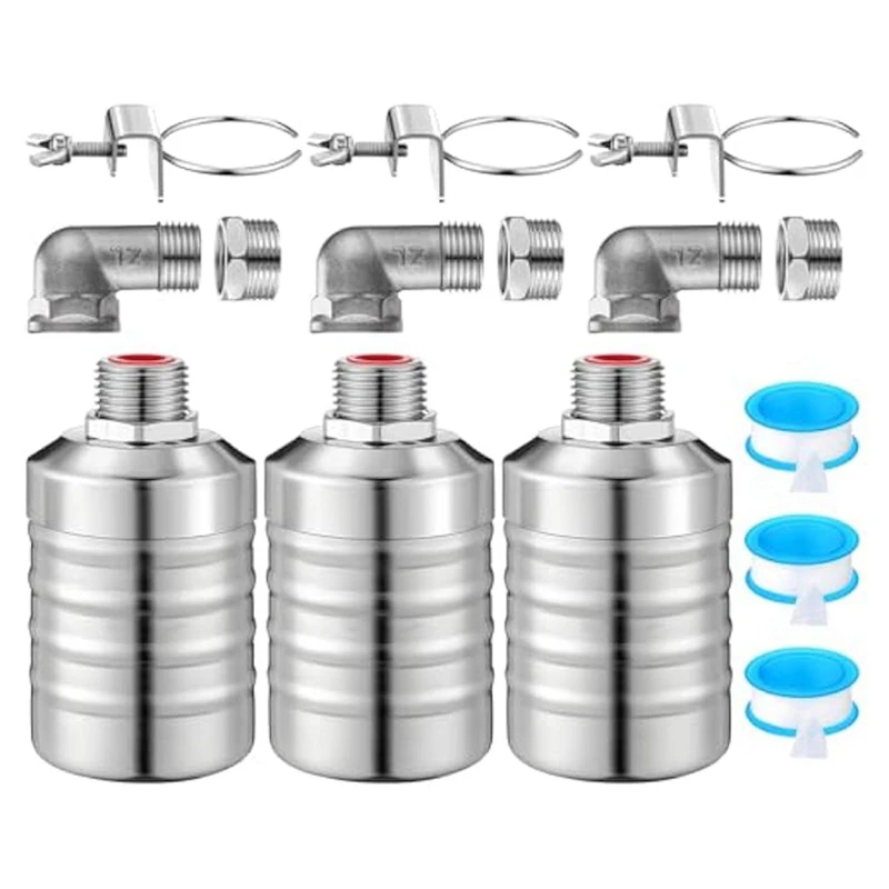 Válvula flutuante para bebidas, válvula flutuante de água de 1/2 a 3/4 espaços, desligamento automático, tanque de água, controle automático de nível de água, válvula flutuante