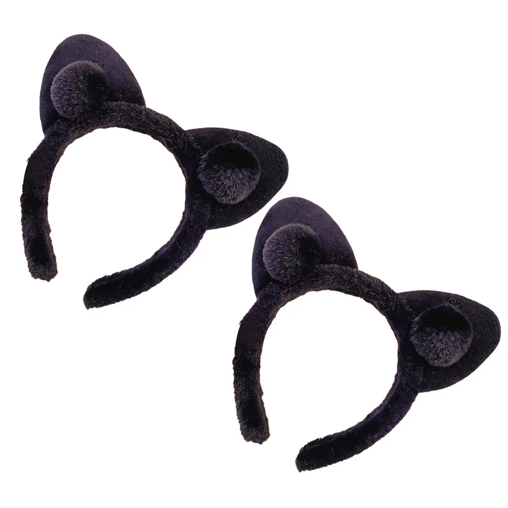 2Pcs Cat Ears Hairband for Sensitive Skin – Gentle Head Hoop to Keep Bangs Off Face, No Hair Damage