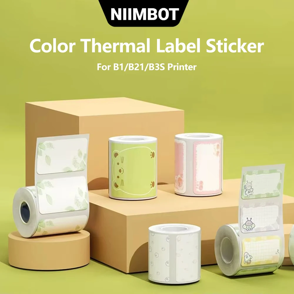 NIIMBOT B1/B31/B21 Print Label Sticker Cartoon Self-adhesive Thermal Labels Water-proof Oil-proof Flower pattern Bakery Price