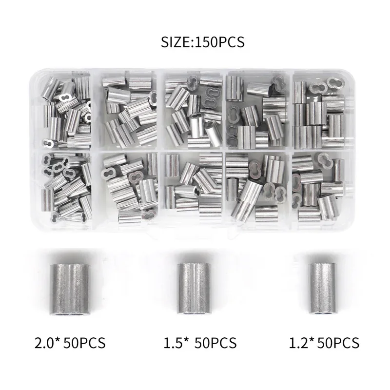 Bis zu 2,2mm Crimpen Zange Draht Seil Swager Crimper Angeln Crimp Werkzeug Aluminium Doppel Barrel Ferrule Crimpen Schleife hülse Kit – Detail 9