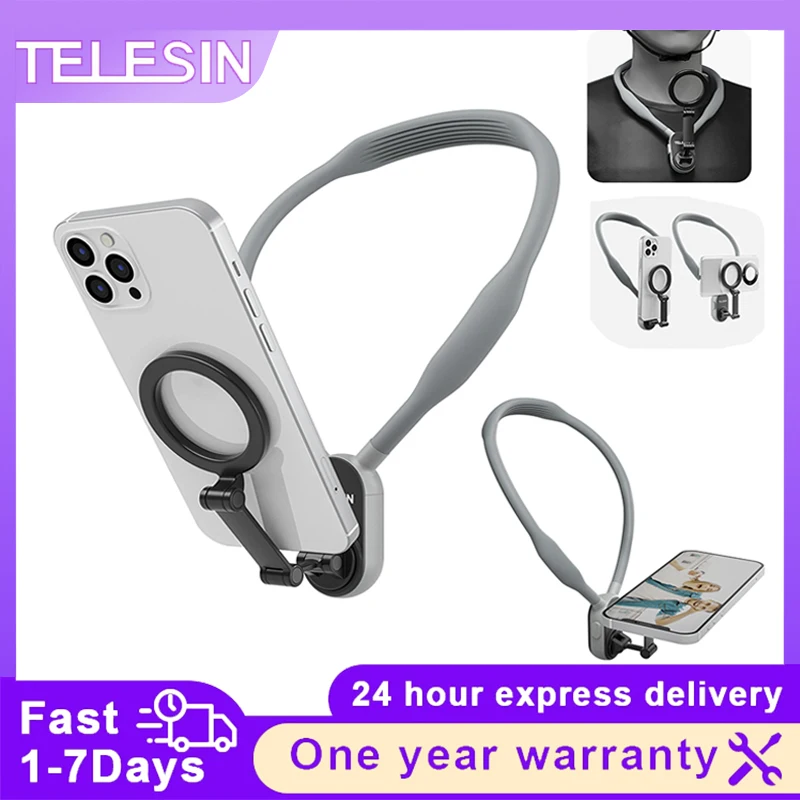 telesin-磁気ネックシリコンマウントクイックリリースホールド-iphone-15-14-13-12-11-10-サムスン-huawei-xiaomi-電話-ios-アクセサリー