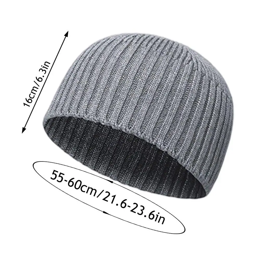 مرونة البطيخ قبعة قبعة الرياضة في الهواء الطلق يندبروف التزلج قبعة محبوك Brimless قبعة خمر بلون الحياكة الغزل قبة قبعة #6