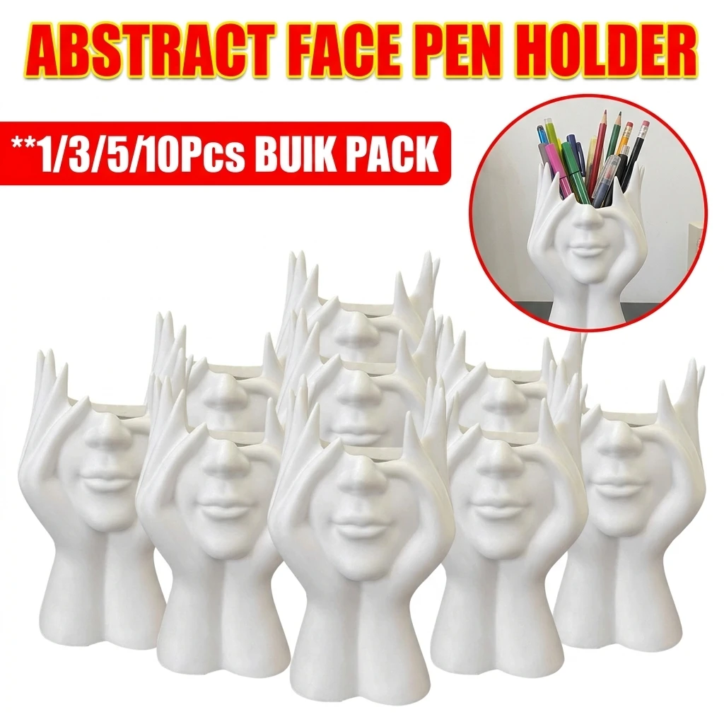 Multifunctional Human Body Art Styling Organizer Creative Nordic Abstract Face Storage Tools Tabletop Eyebrow Pen Holder