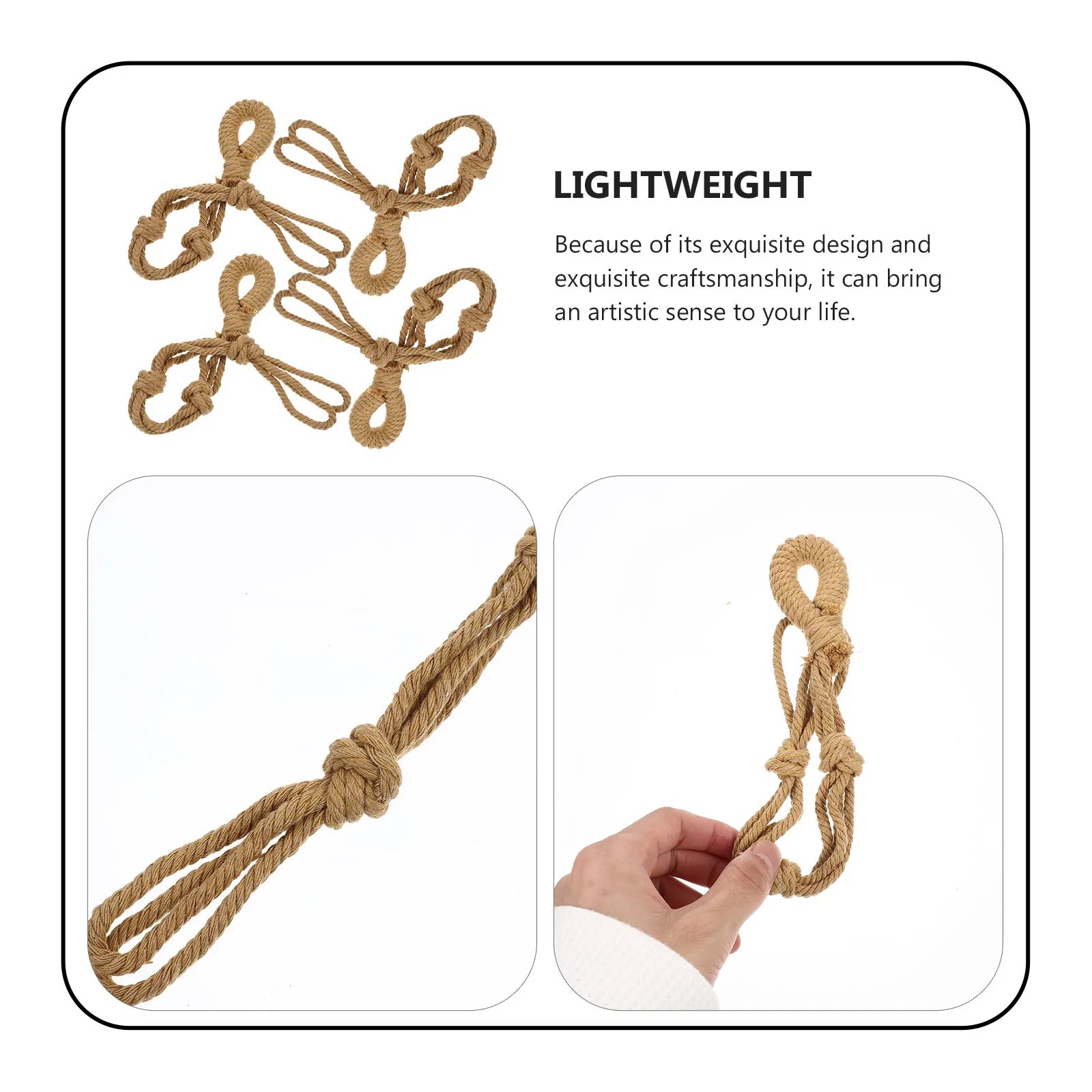 

4 Pcs Plant Hook Extender Cotton Outdoor Hangers Hanging Basket Planter Hooks for Plants Flowerpot Rope Macrame Indoor Gardening