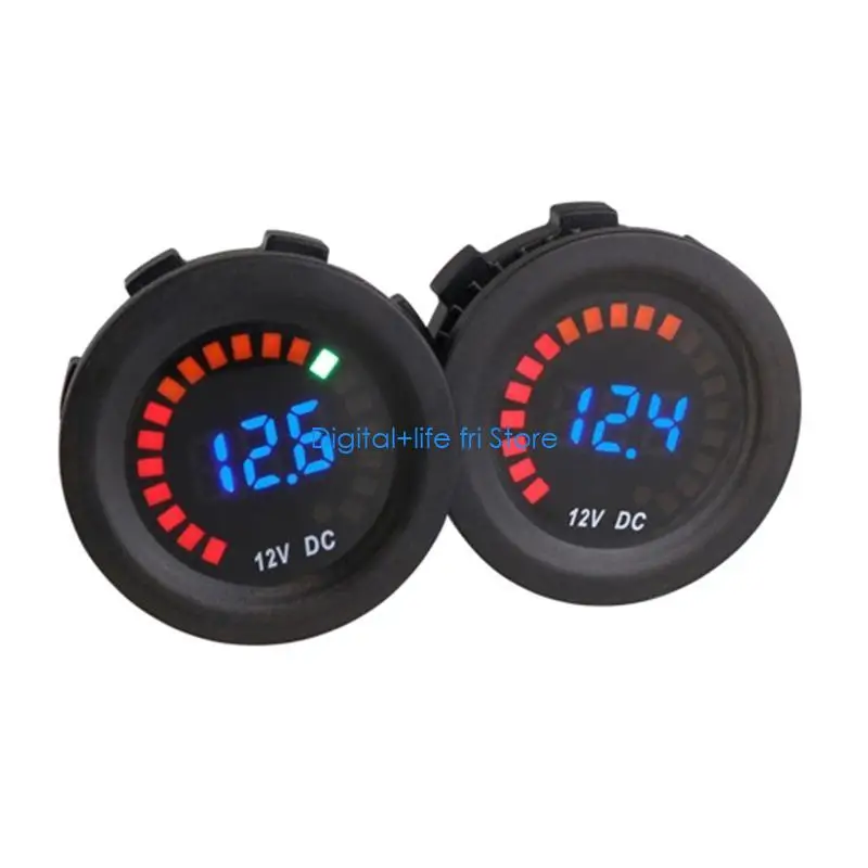 

E06D 12V Auto Car Motorcycle Boat Voltmeter LED Display Digital Voltmeter Display Voltmeter Panel Meter Monitor G