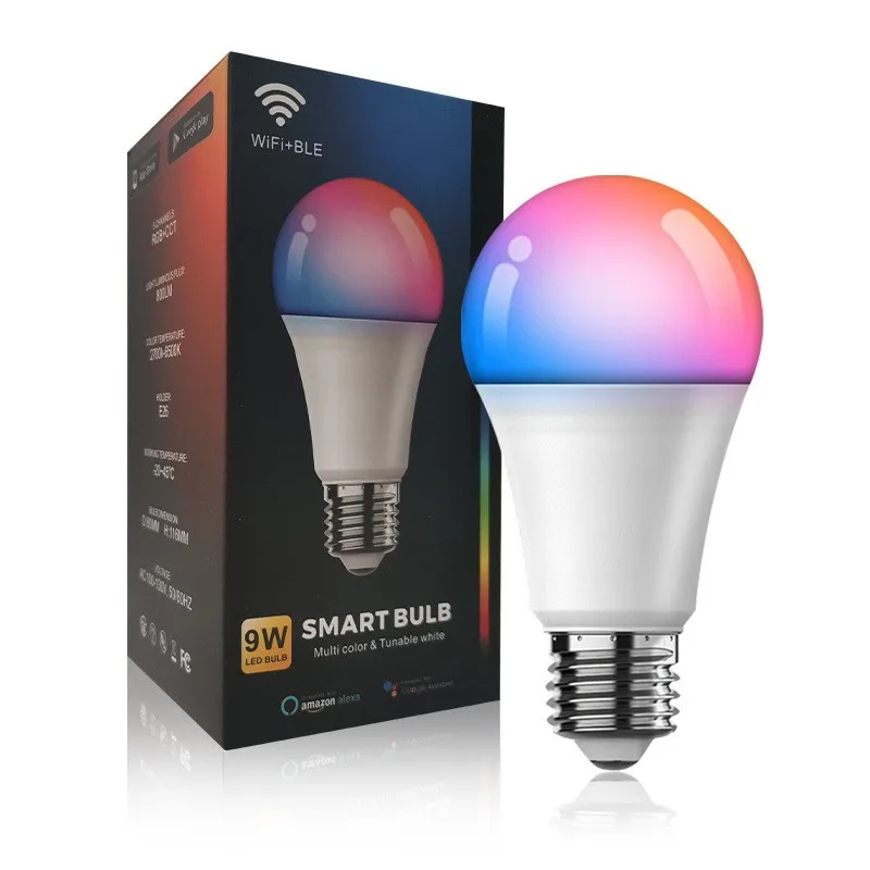 LED Smart Light Bulb Wifi Intelligent Voice Control RGB Smart Lamp With Ir Remote Control Adjustable Color Brightness Desk Lamp