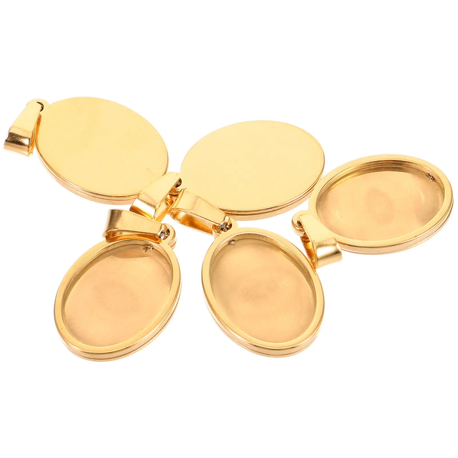 

5 шт. овальных оснований для кулонов из нержавеющей стали, заготовки для самостоятельного изготовления ожерелий, браслетов и ювелирных изделий