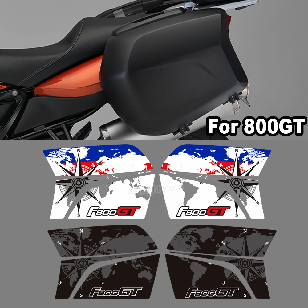 

﻿ Motorcycle Trunk case Side Luggage box stickers protection decorative decals kit For BMW F800GT F 800 F800 GT