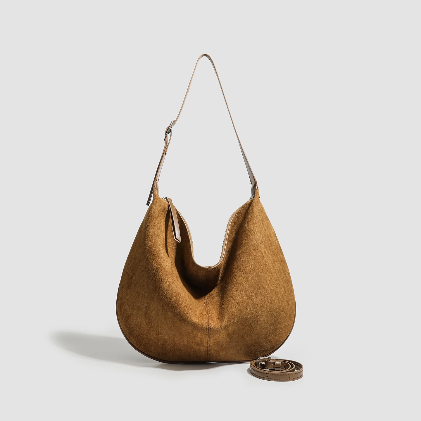 

2025 Новая женская модная замшевая сумка через плечо в стиле ретро, роскошная корейская сумка для ленивого дизайна с полумесяцем, ручная сумка через плечо, сумка подмышками