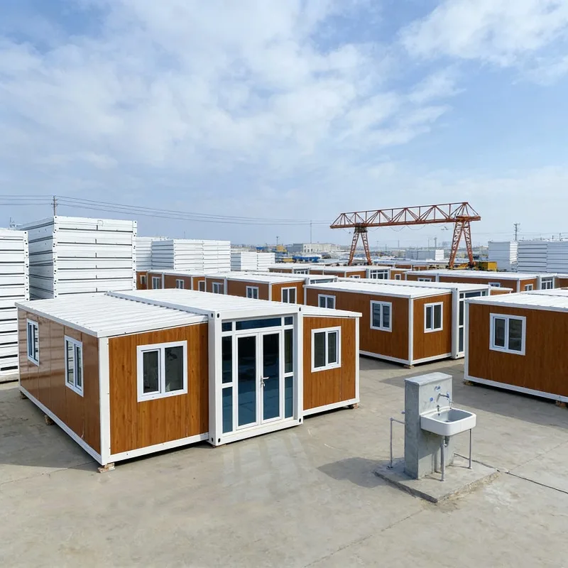 Foldable Container House Expandable Tiny Home 3 Rooms Sleeping Quarters Modular Hotel Capsule Cabin