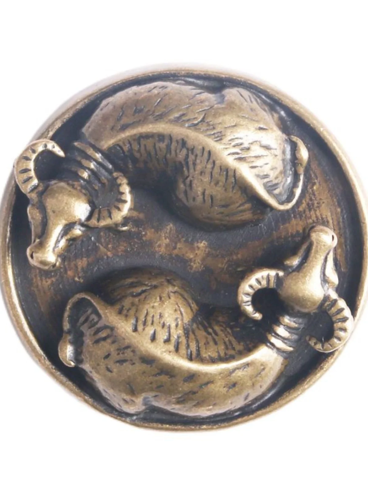 

Brass gossip diagram ox turn pure copper twist Qiankun ornaments retro handicrafts solid handle ruler