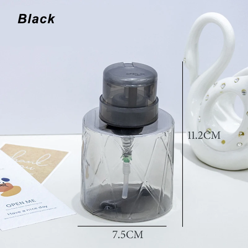 200 مللي مسمار الكحول السائل ضغط حاوية فارغة زجاجة شفافة دفع أسفل مضخة موزع زجاجات إعادة الملء مع غطاء الوجه العلوي #5