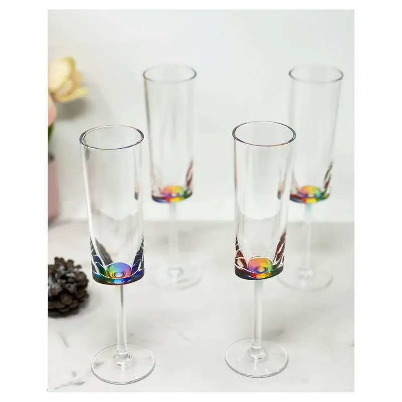 

Set of 4 Unbreakable Plastic Champagne Flutes (4oz) – Ideal for Mimosas, Weddings, and Special Occasions – Acrylic Glasses for