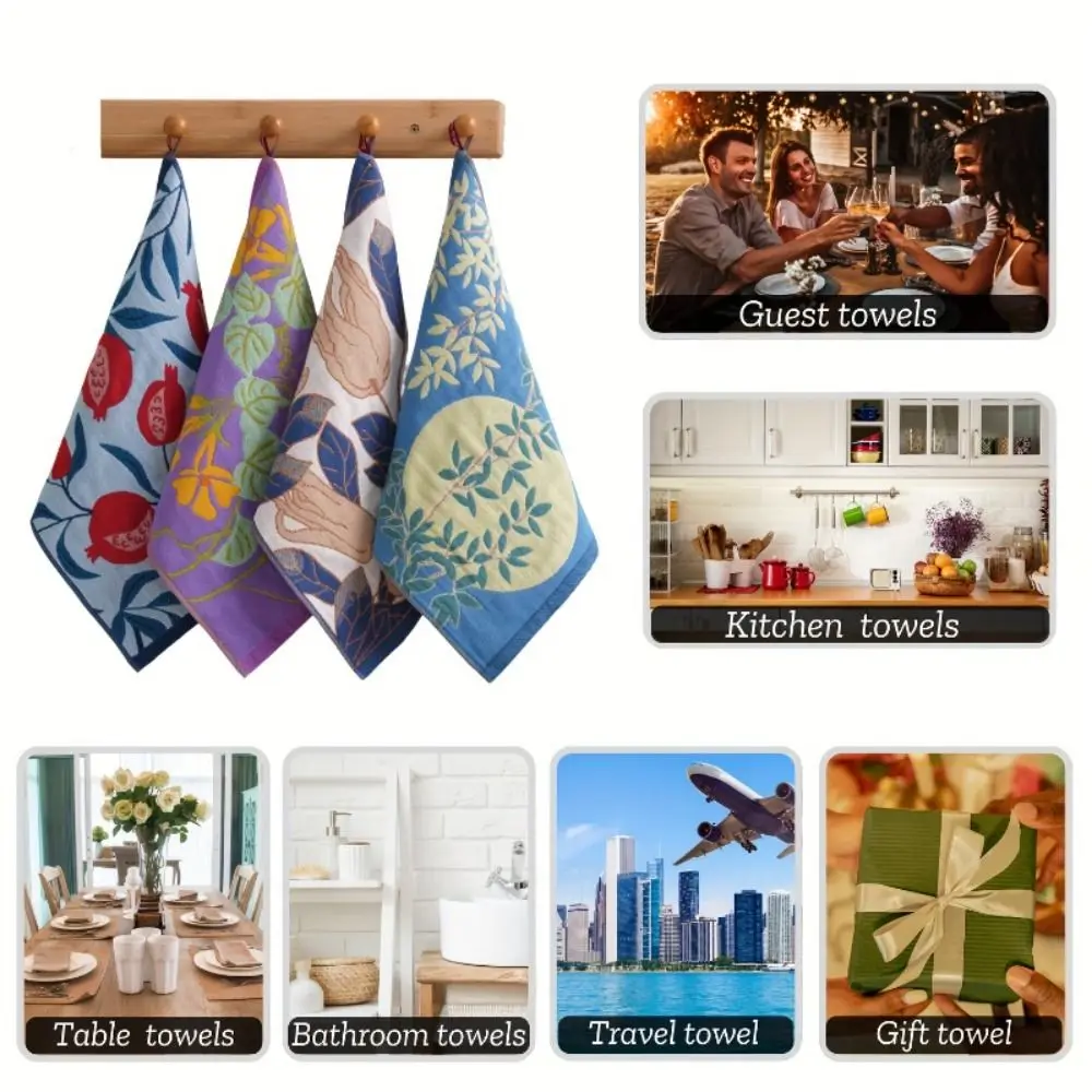 34x40cm Large Hand Towel 4Layer Cotton Gauze Decorative Pure Cotton Dish Cloth Quick Dry Kitchen Towel Home Restaurant