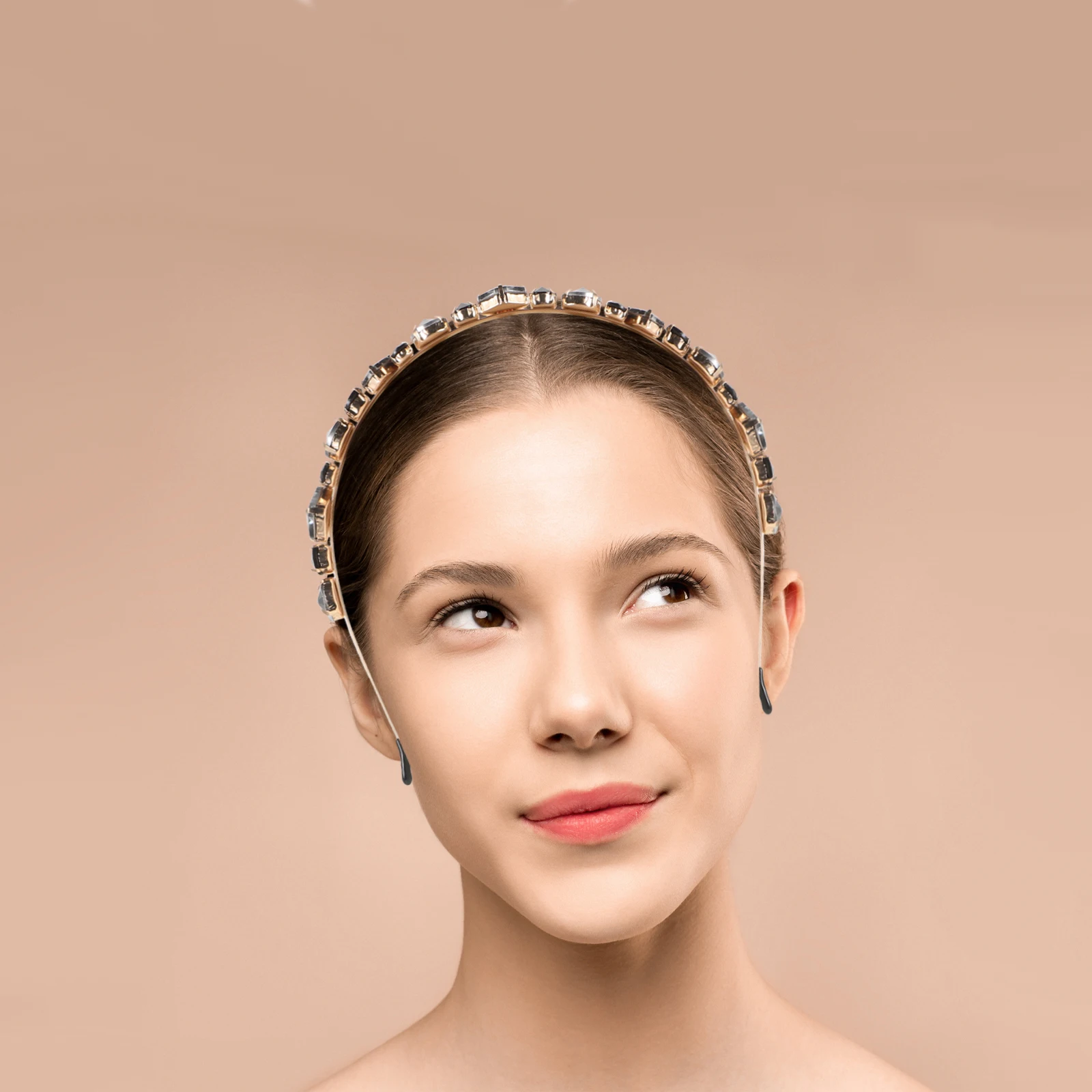 

Glass Brick Hair Accessories Headband Rhinestone Hoop Women Wedding Elegant Woman Fashion