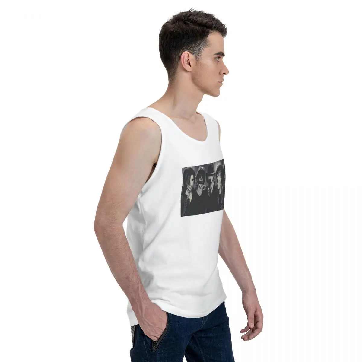 Japan Rock The Gazette Band 100% Cotton Men's Sweatshirt Vest Sleeveless Clothing Tees Men Tank Tops T-shirt