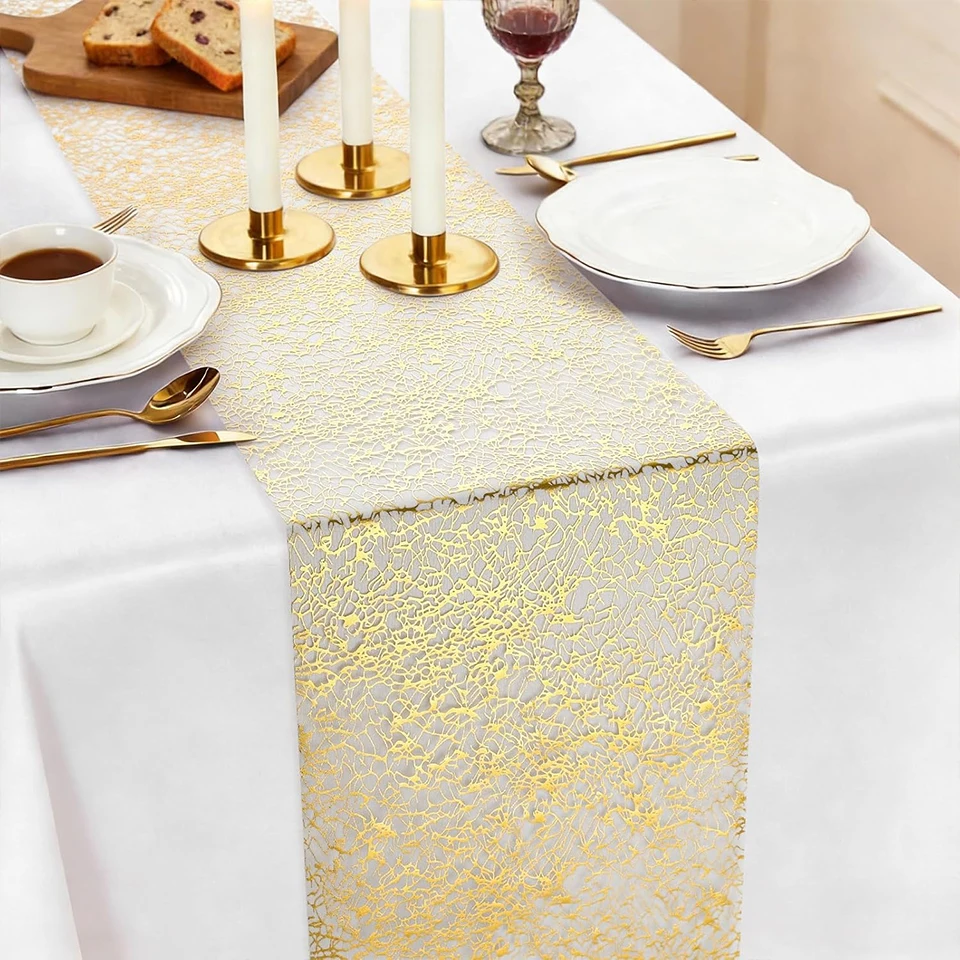 Hot Stamping Glitter Table Runner Sparkling Table Flag for Wedding Christmas New Year Party Dining Table Decoration