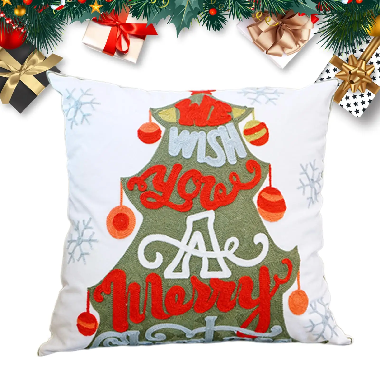 

Christmas Pillowcase 18 X 18 Inch Holiday Soft Pillowcase Embroidered Christmas Cushion Case For Living Room Bedroom Couch Sofa