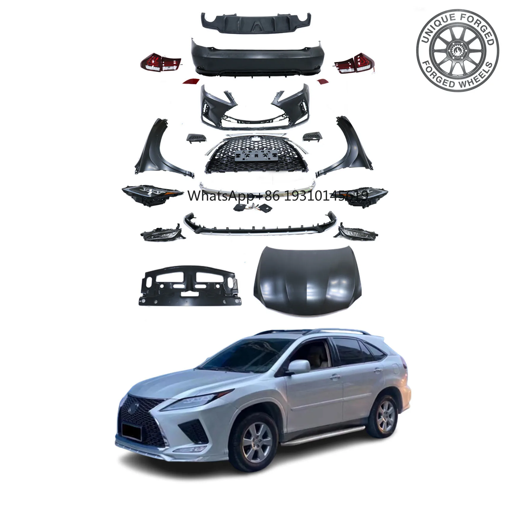 26Pcs Upgrade Body Kit For Lexus RX330 06-08 Fit For Lexus RX350 Front Rear Bumper Engine Hood Parts