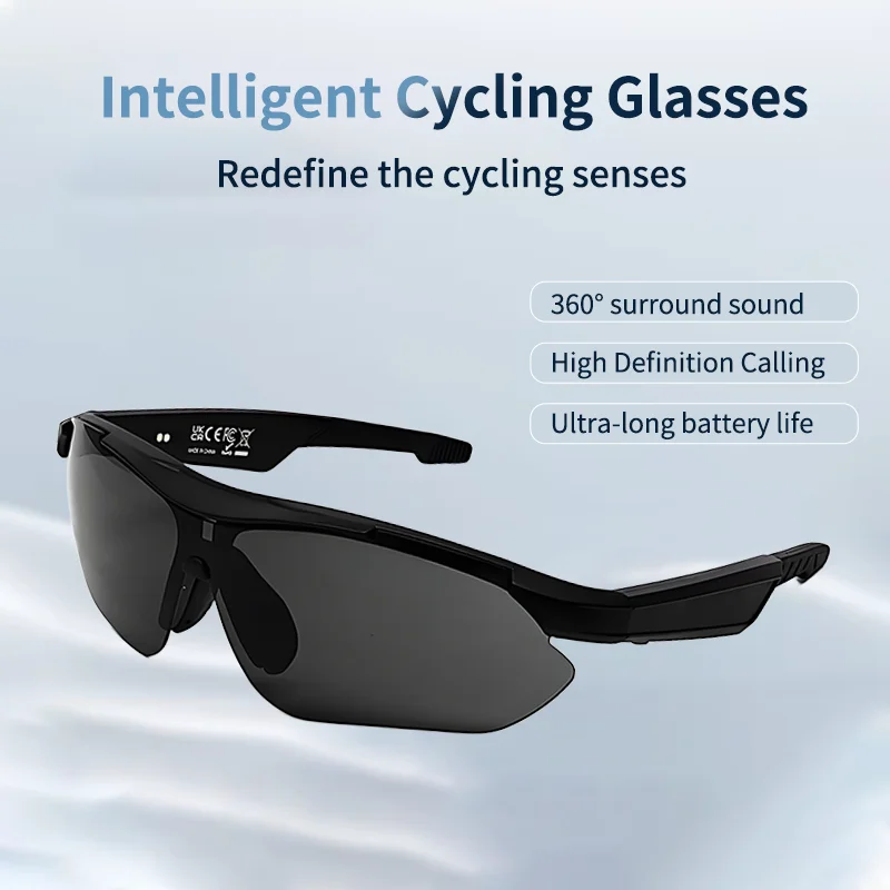 

Умные беспроводные велосипедные очки LIGE для мужчин и женщин, голосовой помощник с искусственным интеллектом, спортивные очки для воспроизведения музыки, устойчивые к ультрафиолету уличные солнцезащитные очки