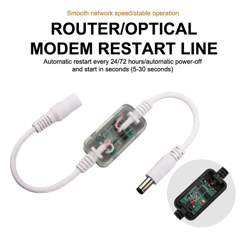 Câble d'alimentation pour modem routeur automatique avec réinitialisation, cycle automatique 24/72 heures, réinitialisation rapide pour nomades numériques, utilisation WiFi portable
